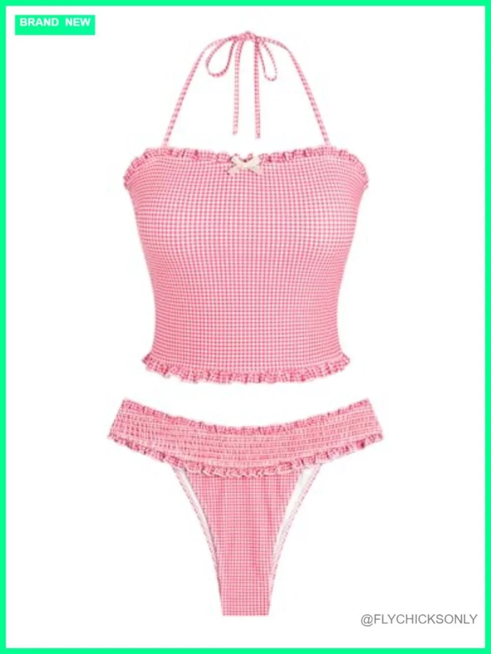 Bandeau Tankini Swimsuit Asymmetrical Slit Bowknot String High Cut Cheeky